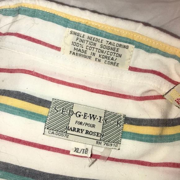 Harry Rosen Men's Striped Button-Down Shirt - Picture 2 of 3